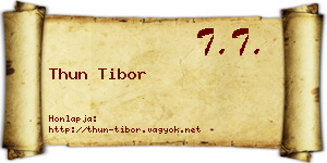 Thun Tibor névjegykártya